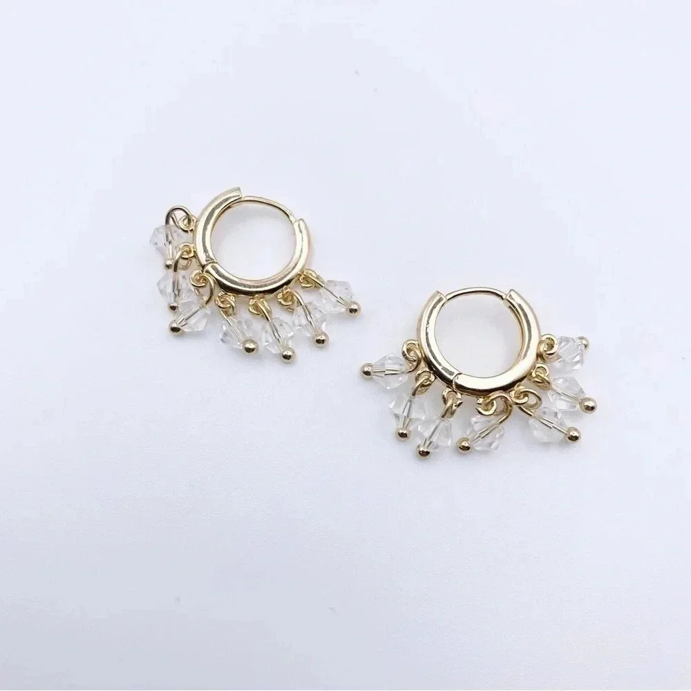 Clear beads hoops